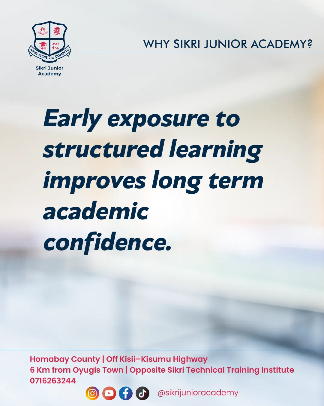 "Why Sikri" post on early exposure to structured learning
