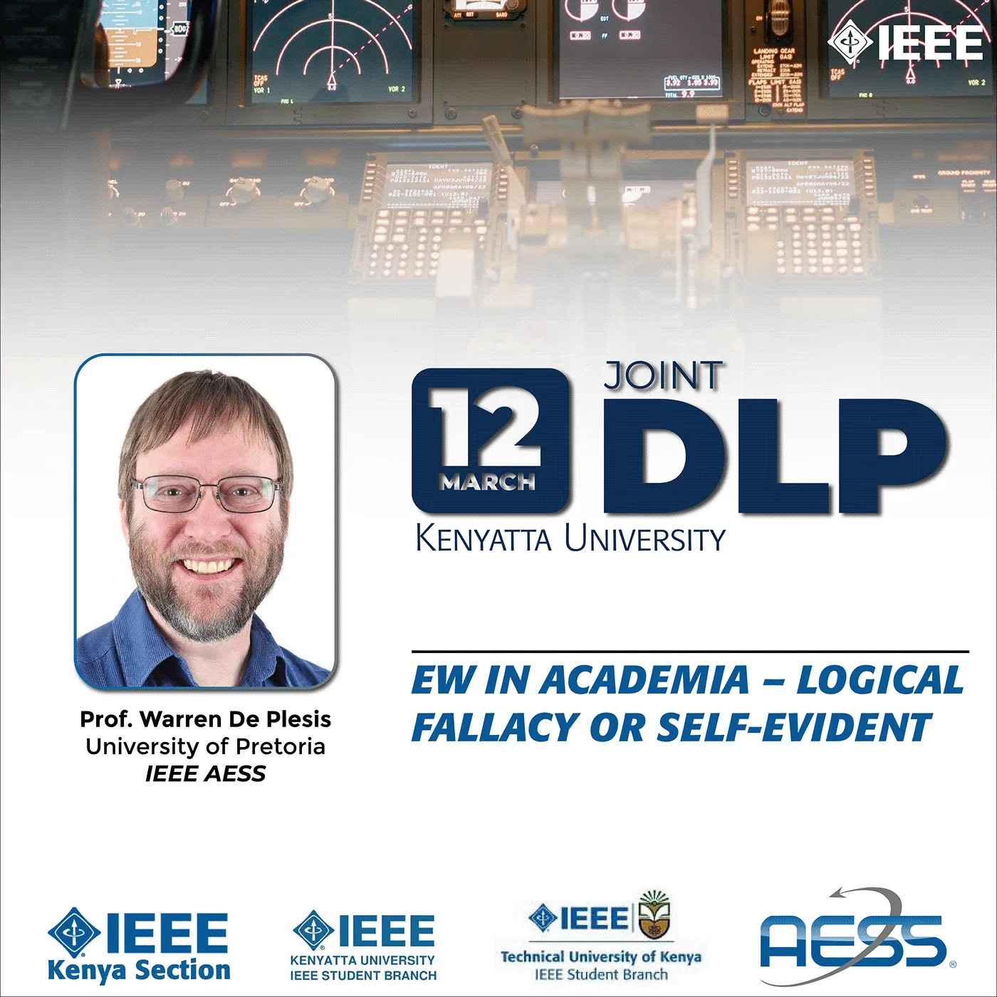 Speaker card for Prof. Warren du Plessis: "EW in Academia: Logical Fallacy or Self-Evident"