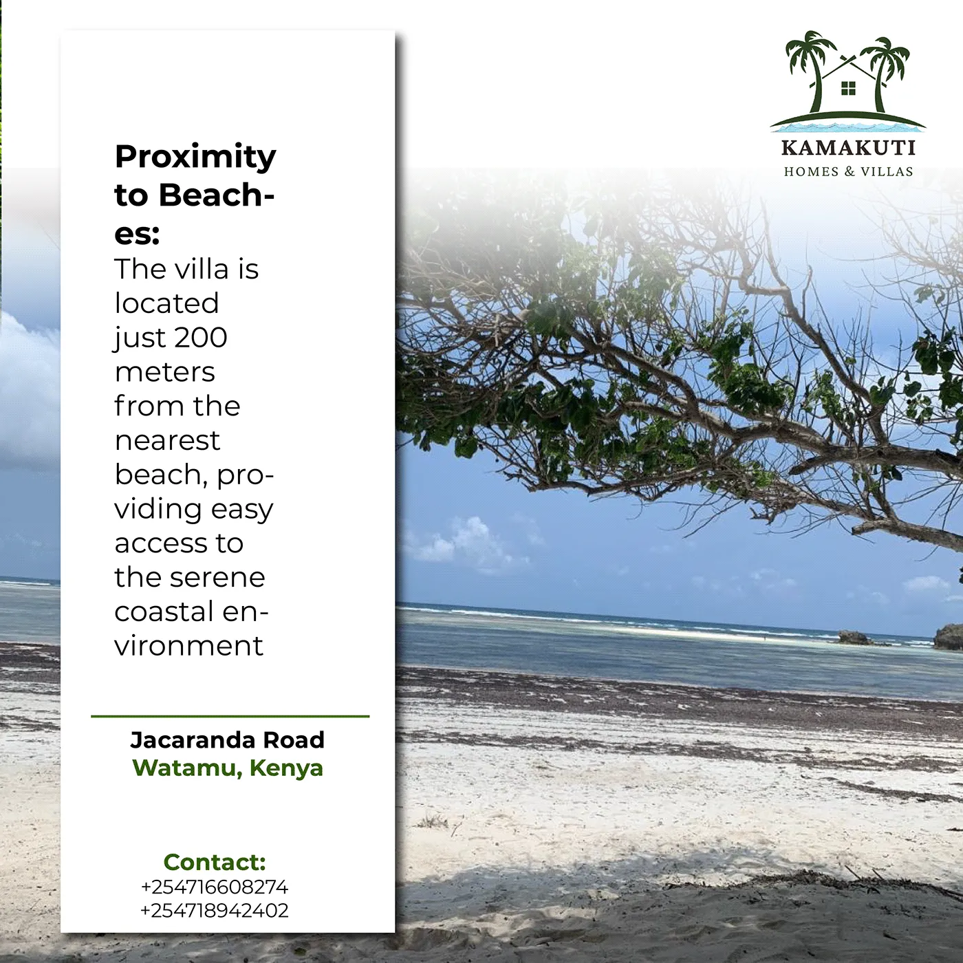 "Proximity to Beach" post with a coastal photo