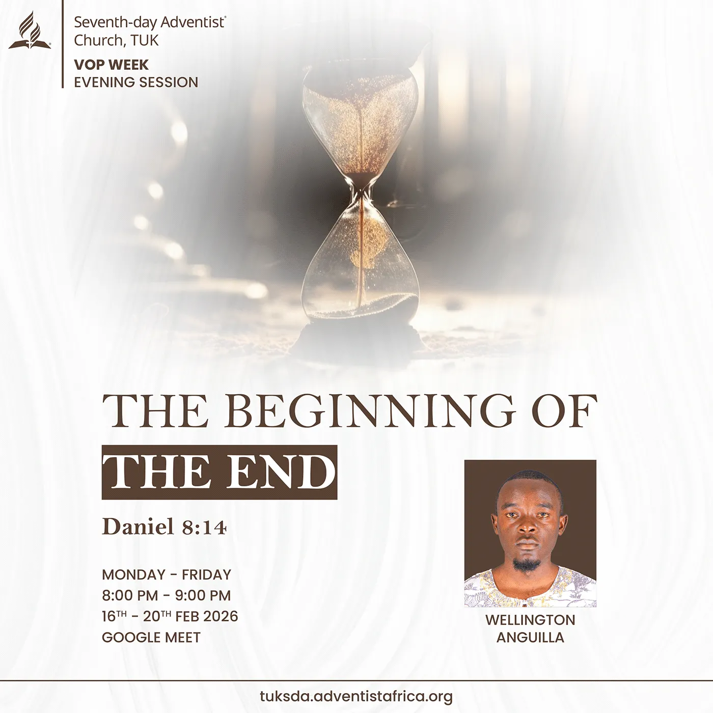 "The Beginning of the End" evening session poster, Daniel 8:13